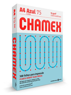PAPEL A4 75GR CHAMEX AZUL 500F